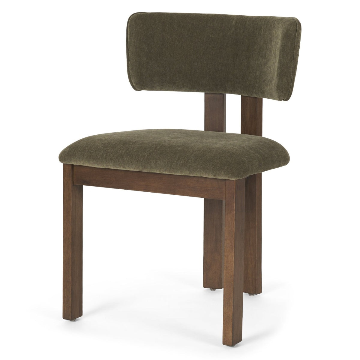 Mercana Soho Olive w/Brown Wood Open Back Dining Side Chair Set of 2 in Green, primary product view