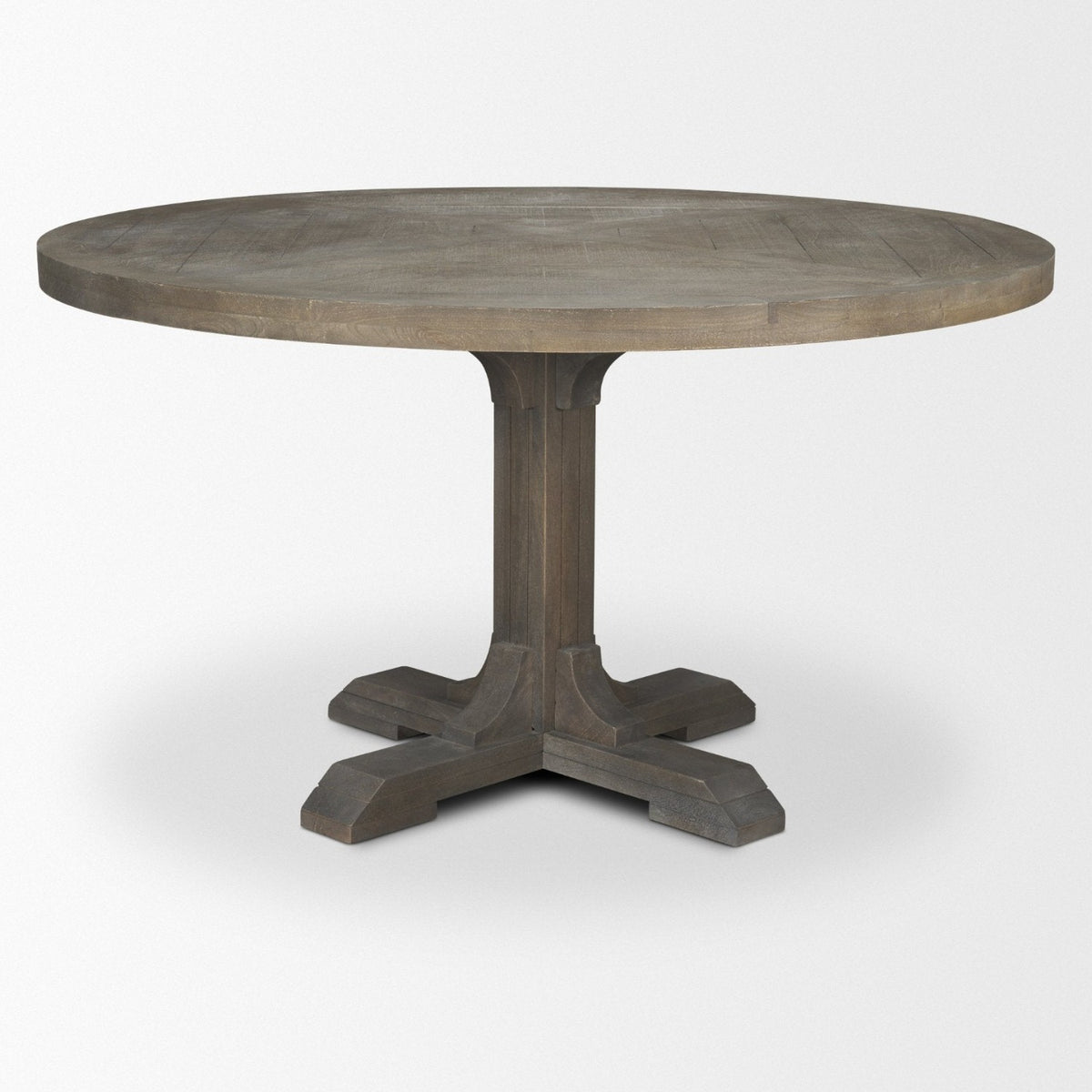 Mercana Barrett 54"L x 54"W Pedestal Dining Table | Modern | Brown Wood | Seats 4