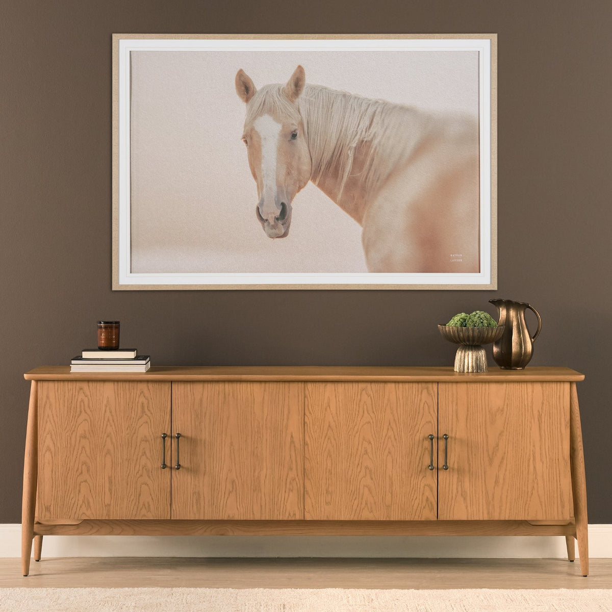 Mercana Hollis Warm Brown Wood 4-Door Closed Sideboard, primary product view
