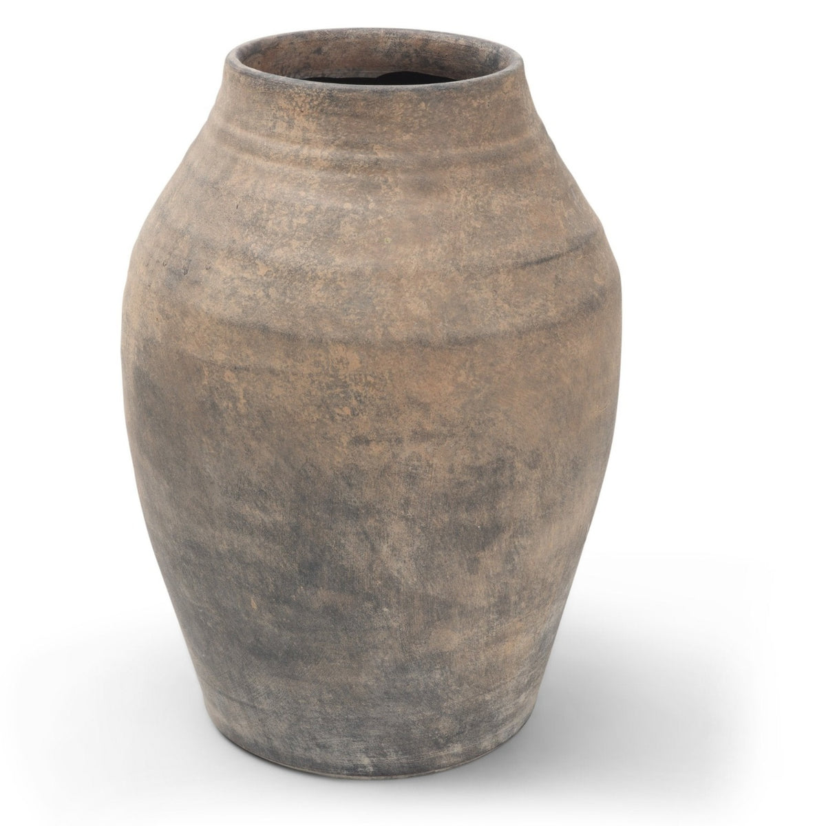 Mercana Cotto Weathered Wide Mouth Terracotta Urn Vase in Taupe, primary product view