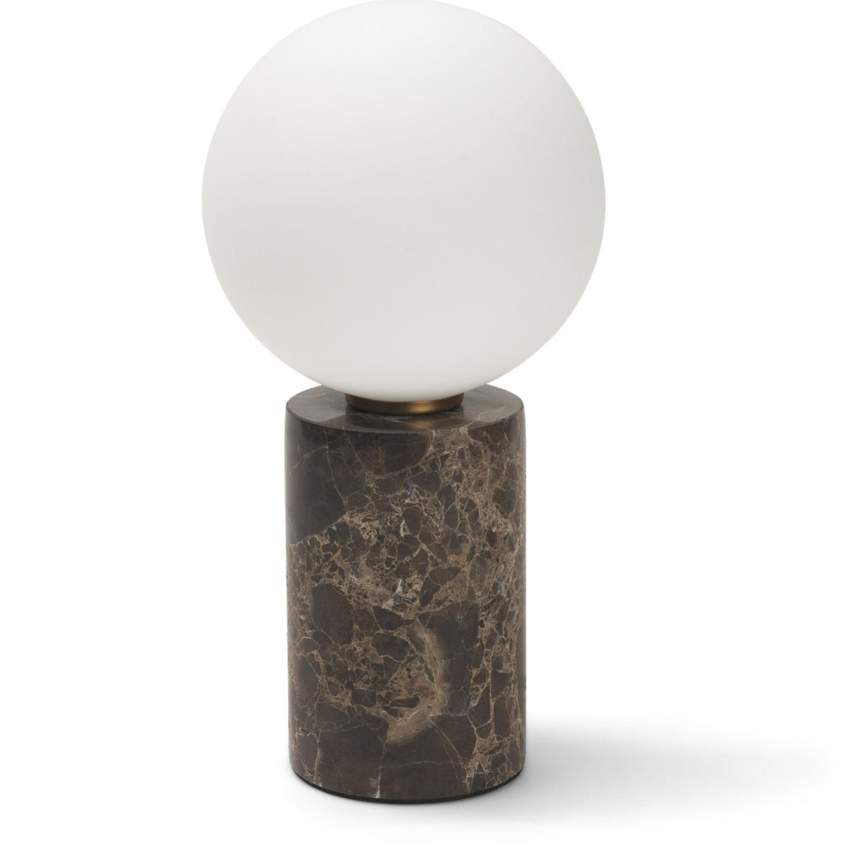 Mercana Caldo Brown Marble Base w/Frosted Glass Globe Table Lamp, primary product view