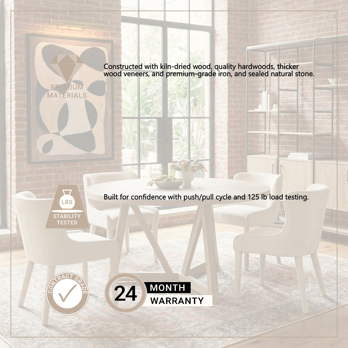 Mercana Legolas 60" Round Dining Table | Modern | Brown Wood | Seats 6