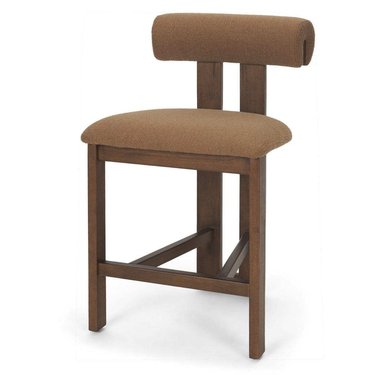 Mercana Tribeca Curve Open Back Mocha Tripod Frame Counter Stool Set of 2 in Brown, primary product view