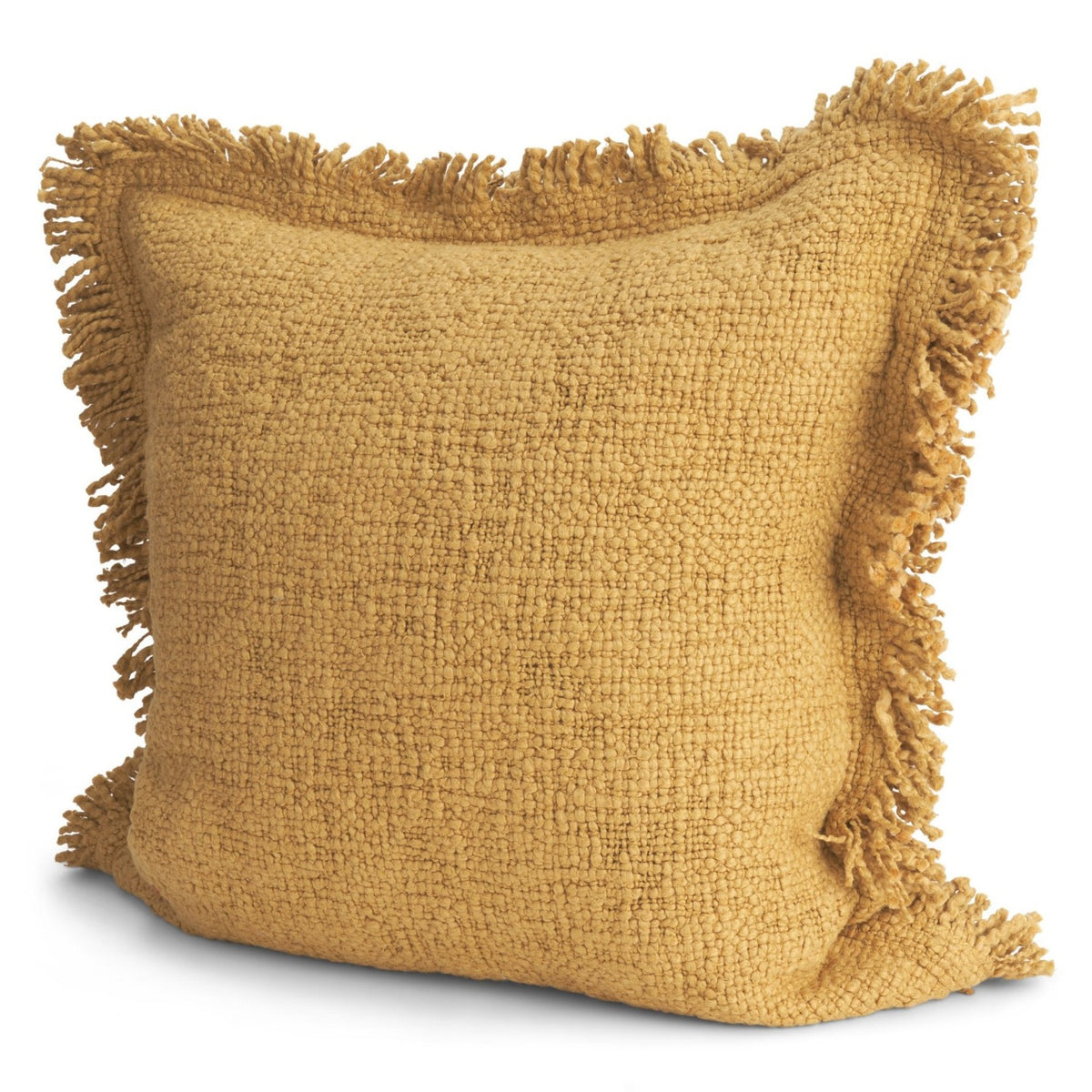 Mercana Kambal Mustard Cotton Decorative Pillow Cover in Yellow, primary product view
