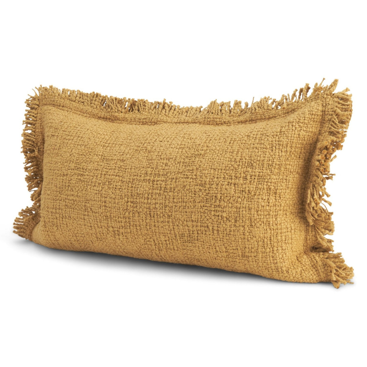 Mercana Kambal Mustard Cotton Decorative Pillow Cover in Yellow, primary product view