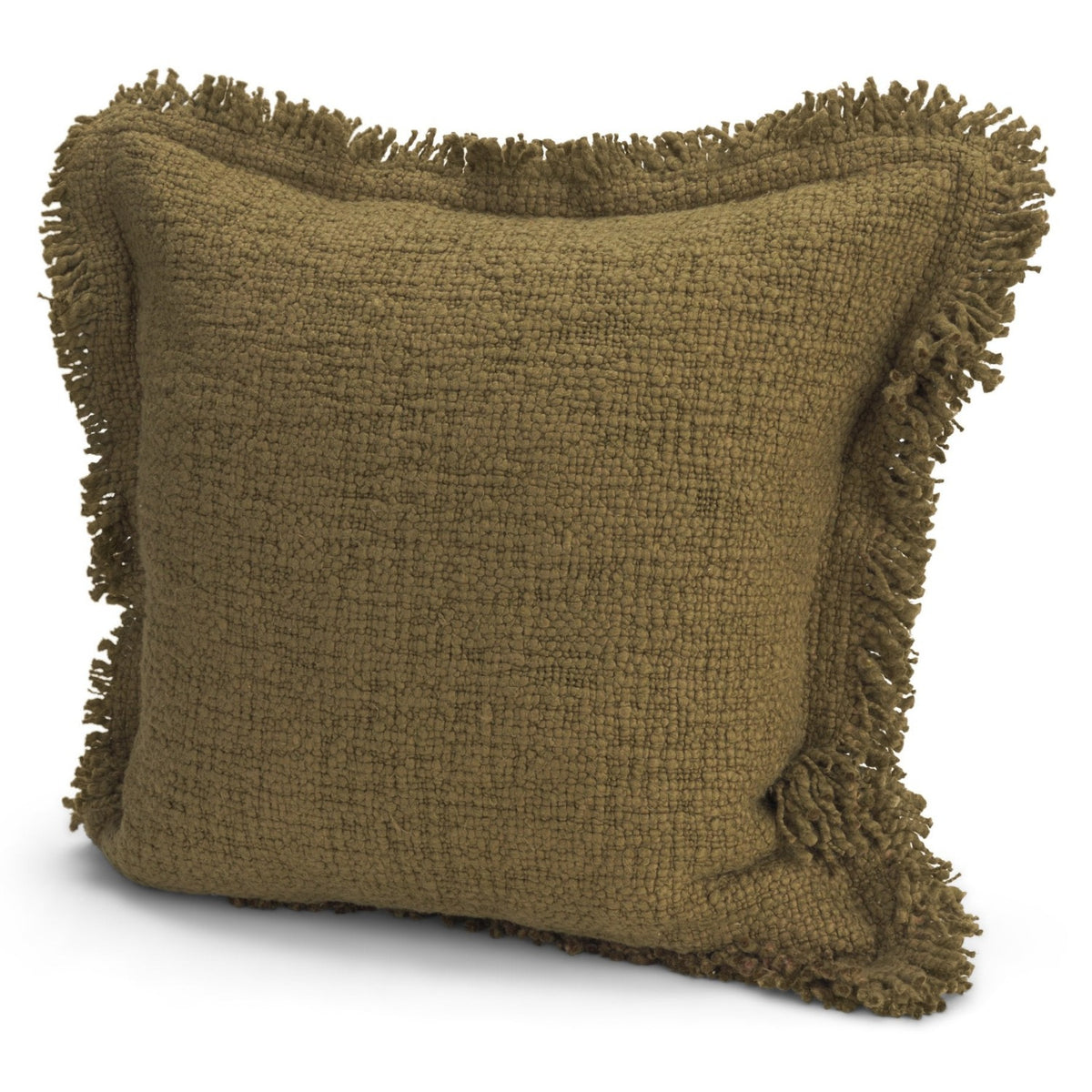 Mercana Kambal Dark Olive Cotton Decorative Pillow Cover in Green, primary product view