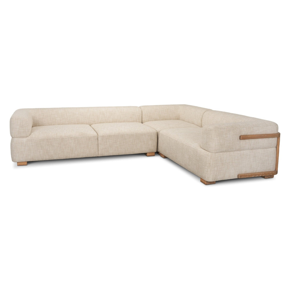 Mercana Warner Frame 3 Piece Sofa Set w/S Corner Piece in Beige, primary product view