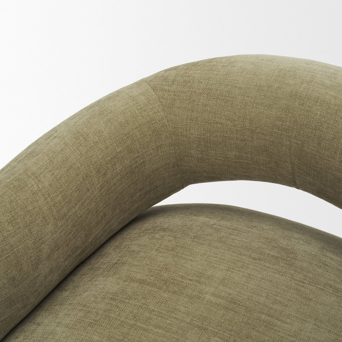 Mercana Margaux Olive Fabric Open Back Barrel Accent Chair