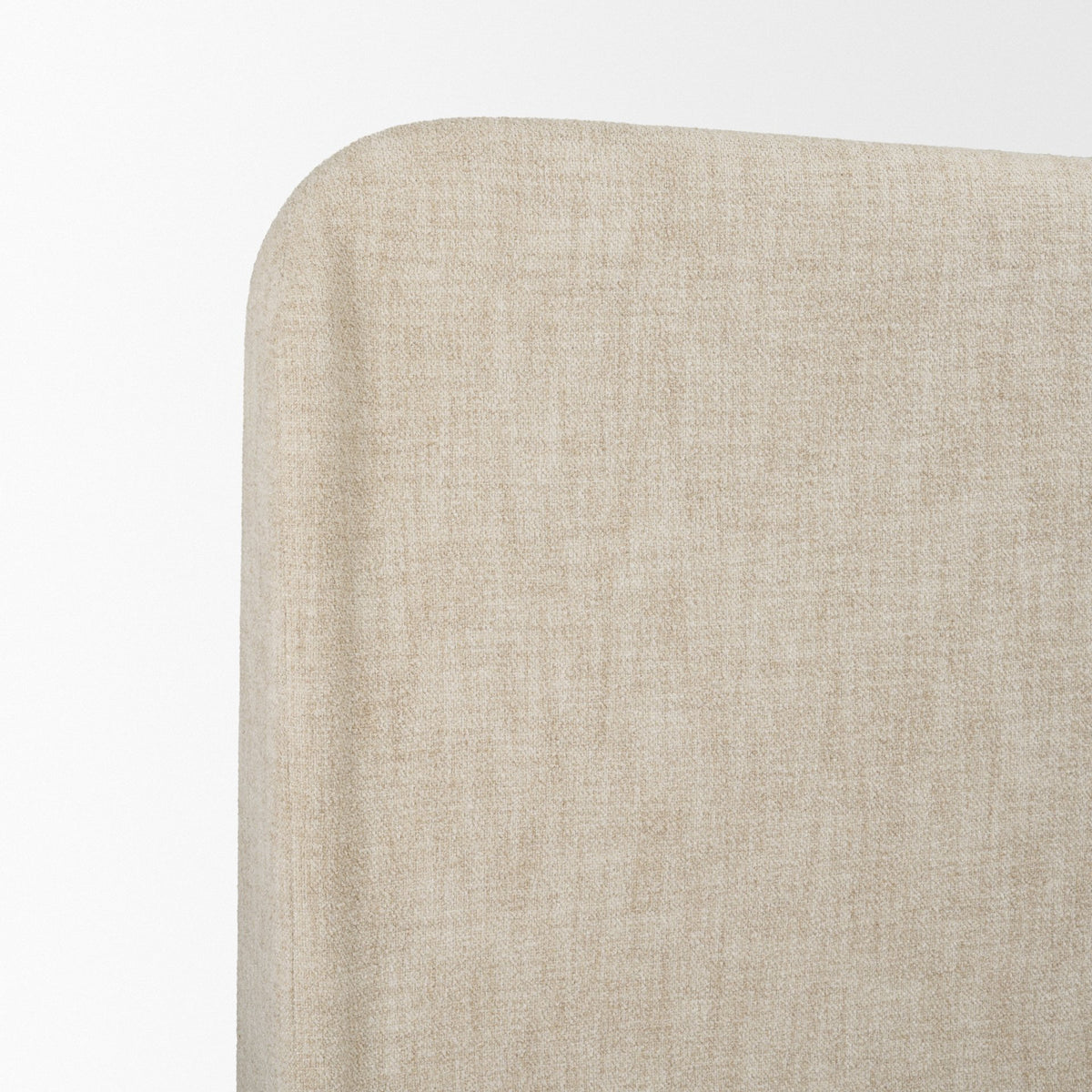 Mercana Solene King Upholstered Bedframe w/ Footbed | Curved Headboard | Oatmeal Fabric