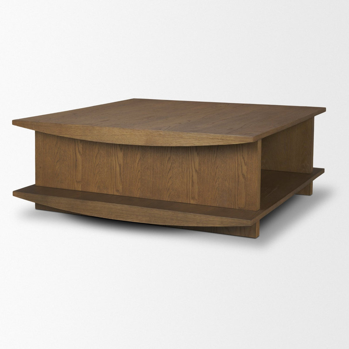 Mercana Boden 42" Square Wood Coffee Table w/ Open Shelf