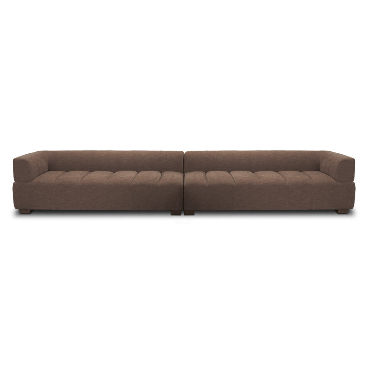 Mercana Warner Channel 2 Piece Long Sofa Set in Brown, primary product view