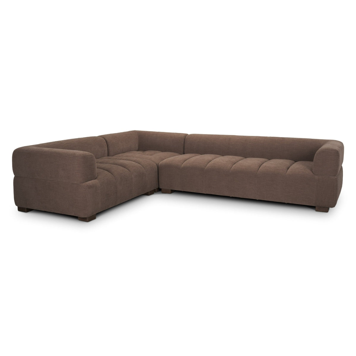 Mercana Warner Channel 3 Piece Sofa Set w/S Corner Piece in Brown, primary product view