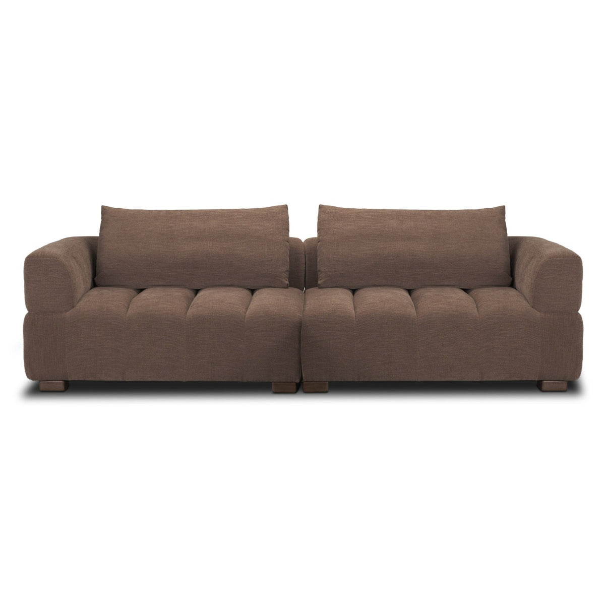 Mercana Warner Channel 2 Piece Sofa Set w/Back Cushions in Brown, primary product view