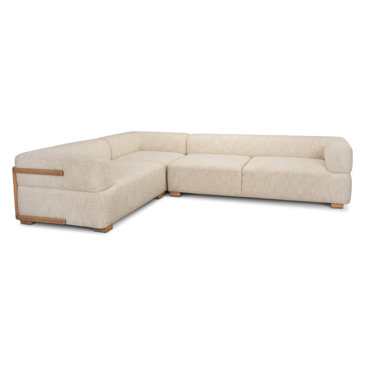 Mercana Warner Frame 3 Piece Sofa Set w/S Corner Piece in Beige, primary product view