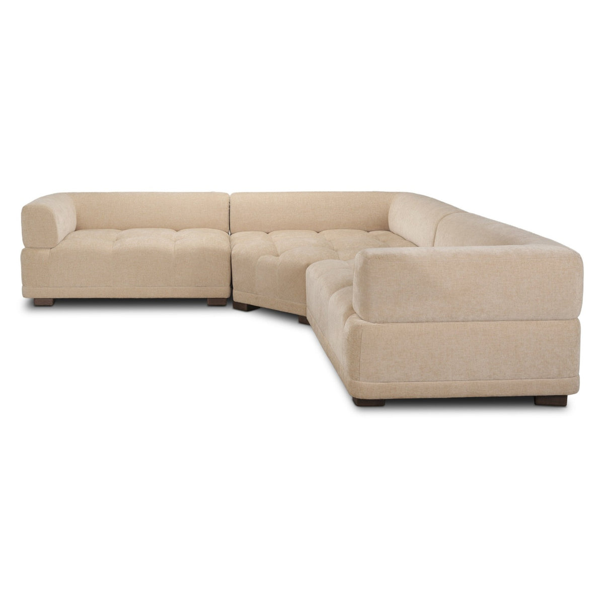 Mercana Warner Quilt 3 Piece Sofa Set w/Corner Piece in Beige, primary product view