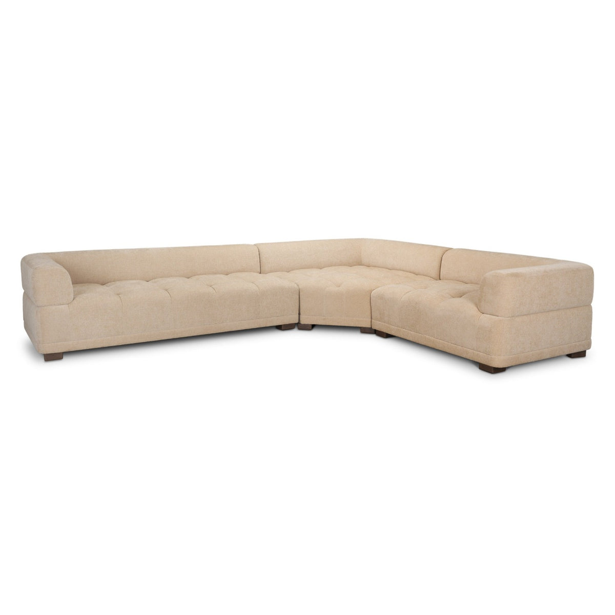 Mercana Warner Quilt 3 Piece Sofa Set w/Corner Piece in Beige, primary product view
