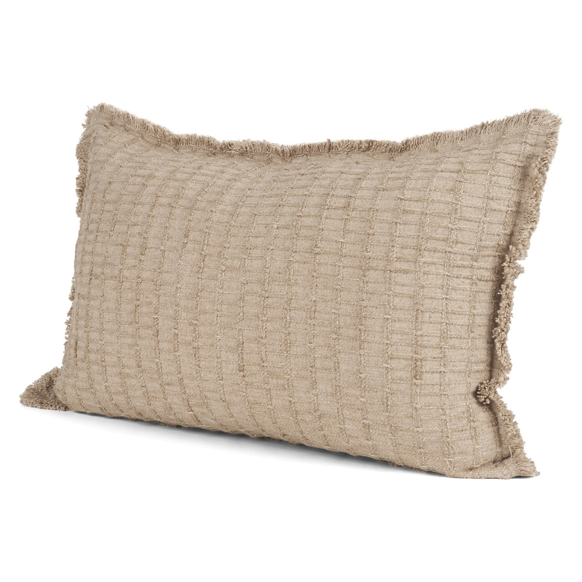 Mercana Thatch Lumbar Sand Throw Pillow in Beige, primary product view