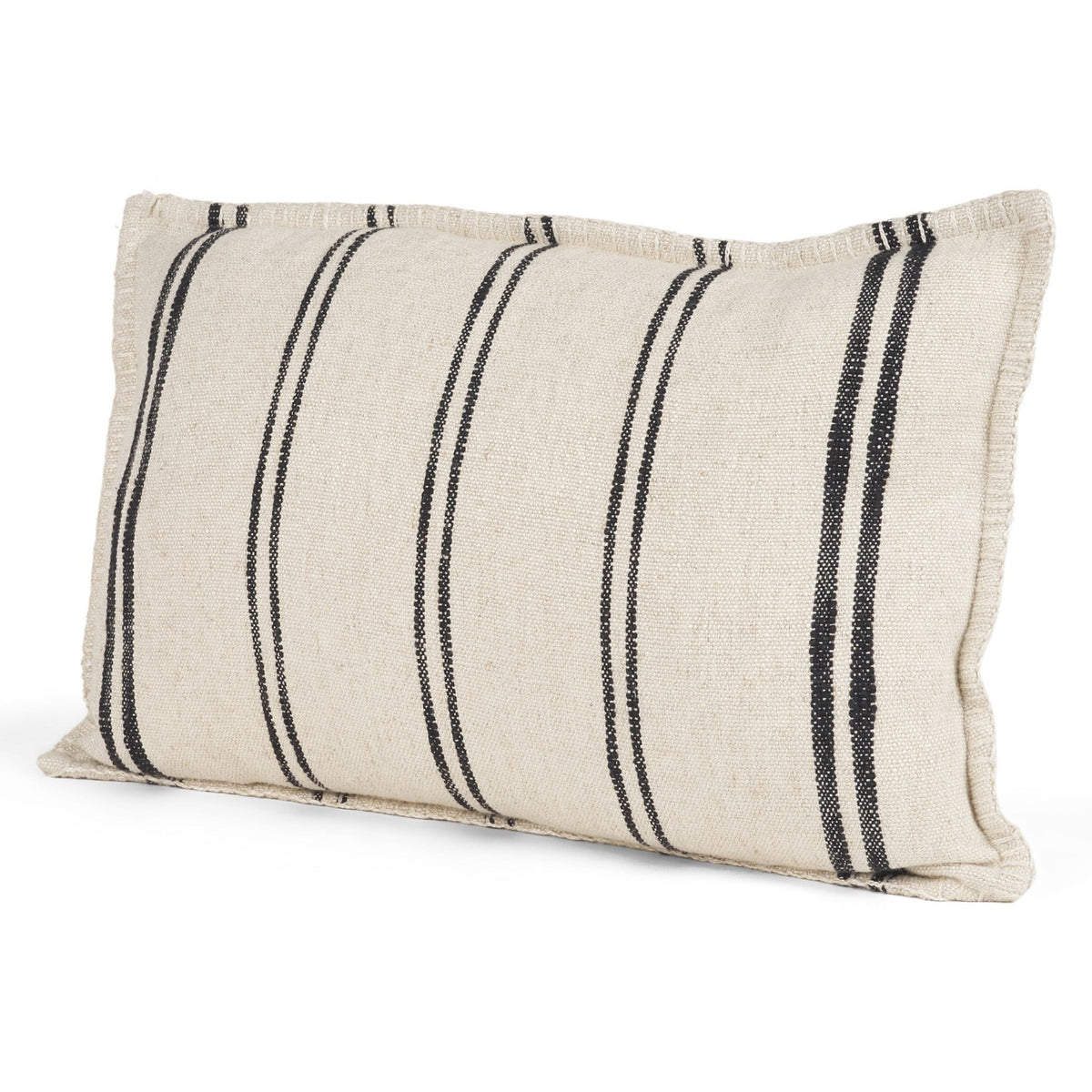 Mercana Liv Cream w/Black Stripes Throw Pillow in Beige, primary product view