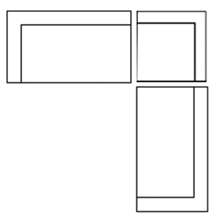 Mercana Warner Frame 3 Piece Sofa Set w/S Corner Piece