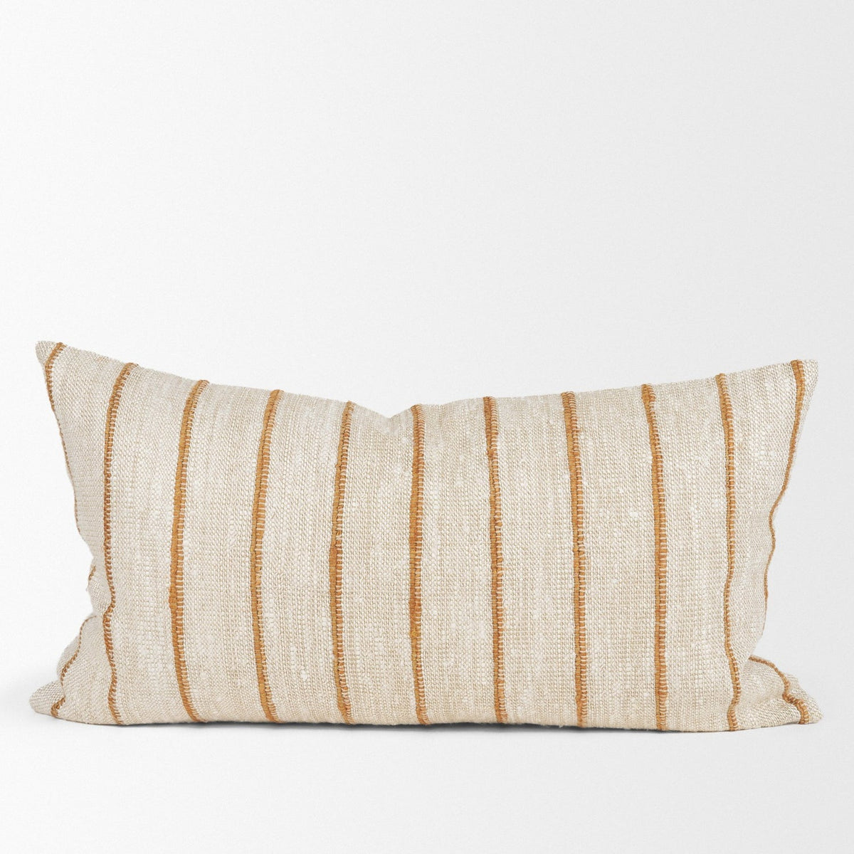 Mercana Merrick Lumbar Natural Beige w/ Orange Stripes Decorative Pillow