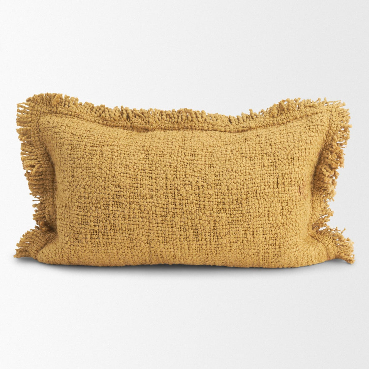 Mercana Kambal Mustard Cotton Pillow Cover w/Down Filler