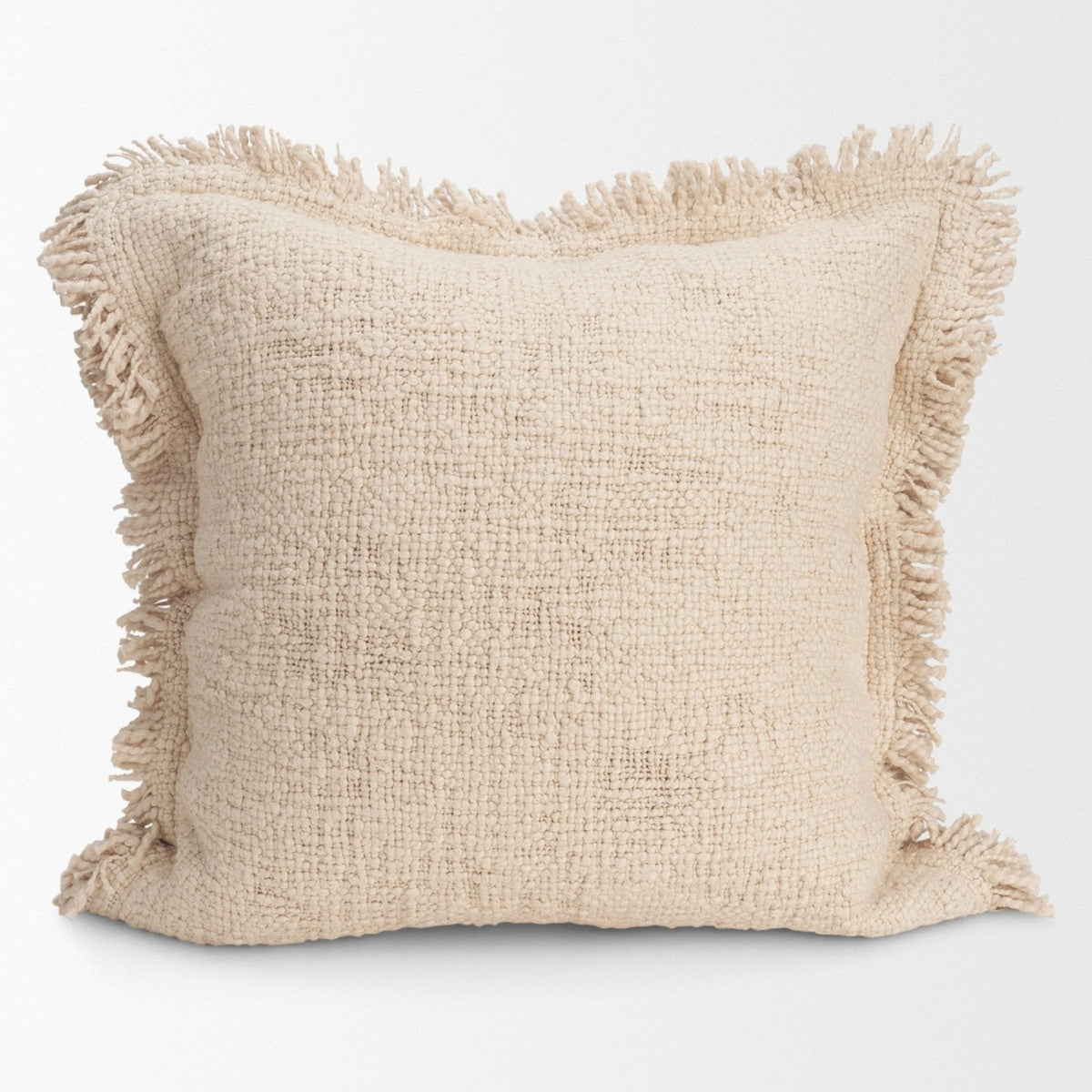 Mercana Kambal Light Beige Cotton Pillow Cover w/Down Filler