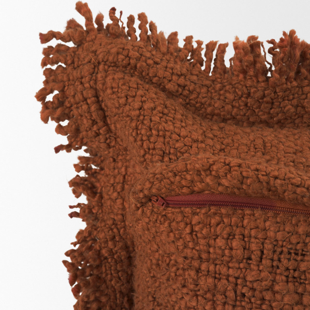 Mercana Kambal Copper Rust Cotton Pillow Cover w/Down Filler