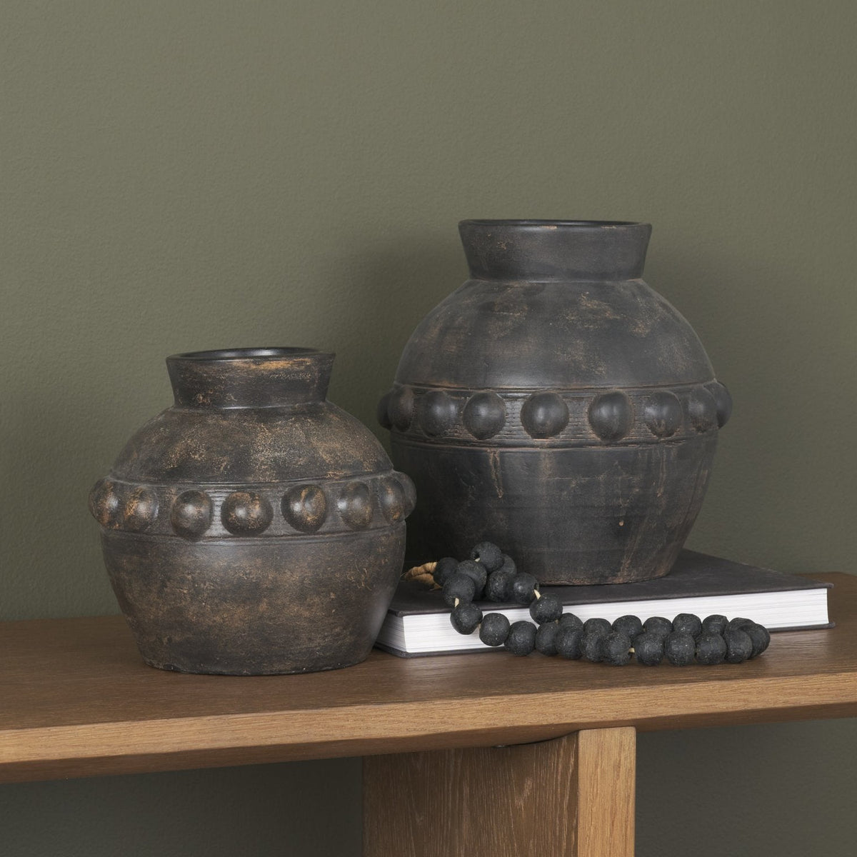 Mercana Douro Medium Earthy Brown Dotted Vase
