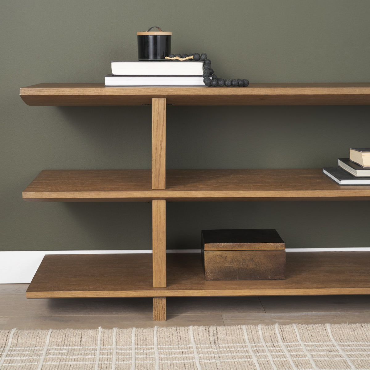 Mercana Boden 74" Wood Console Table w/ Open Shelves