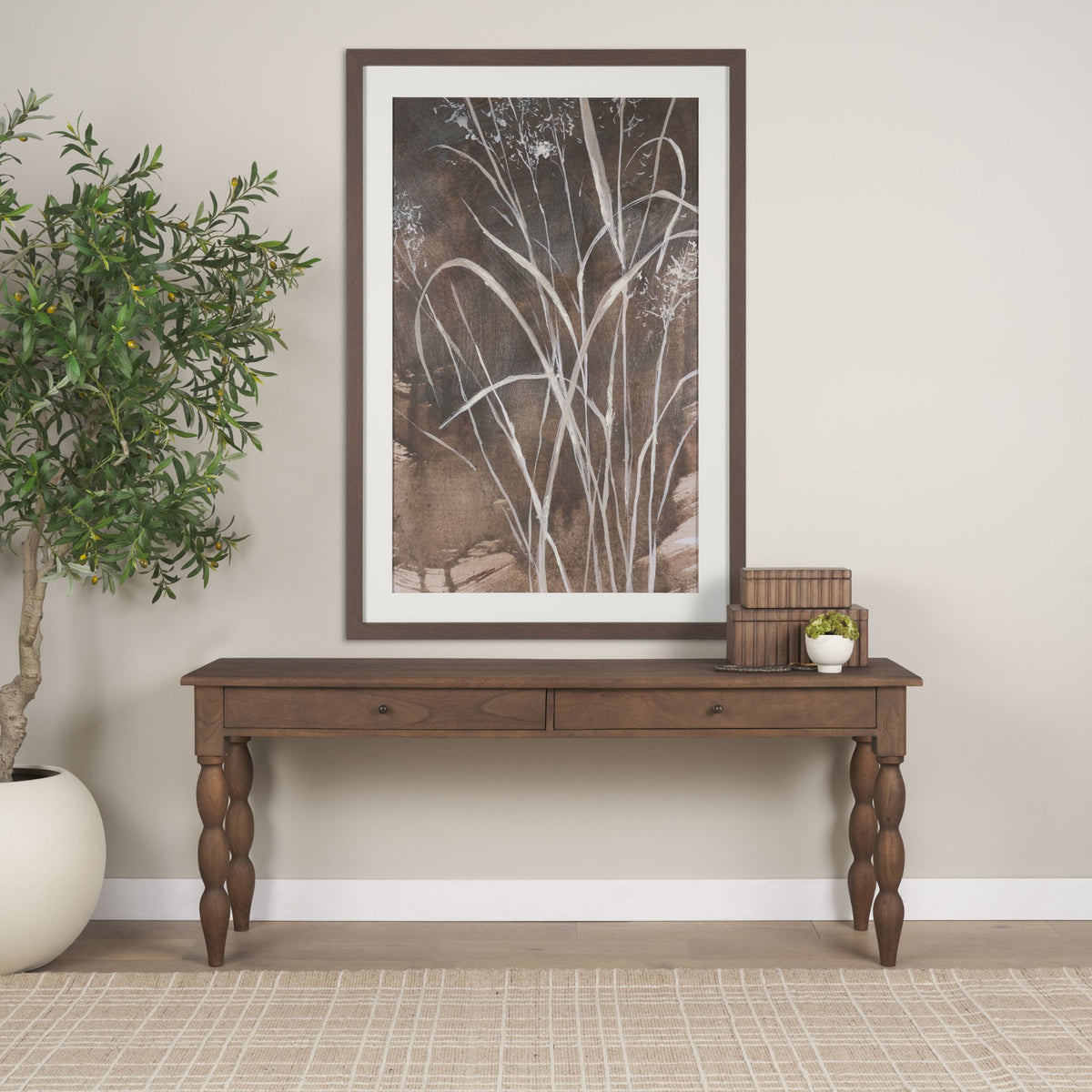 Mercana Strata Fluted Walnut Wood Decorative Box Set