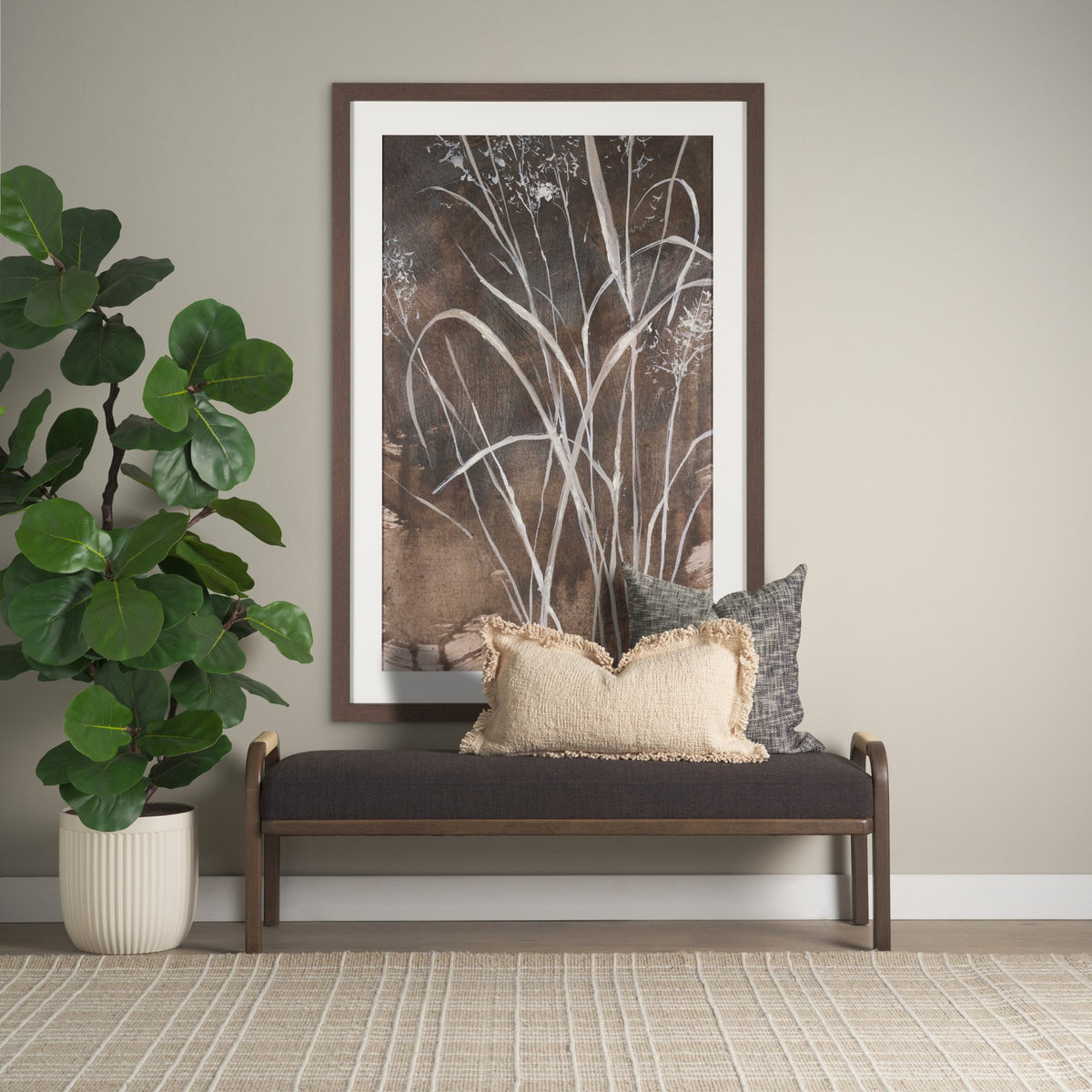Mercana Kambal Light Beige Cotton Decorative Pillow Cover