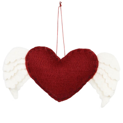 Heart with Wings Ornament Set of 3