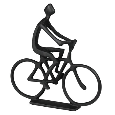 Mann on Bicycle Sculpture