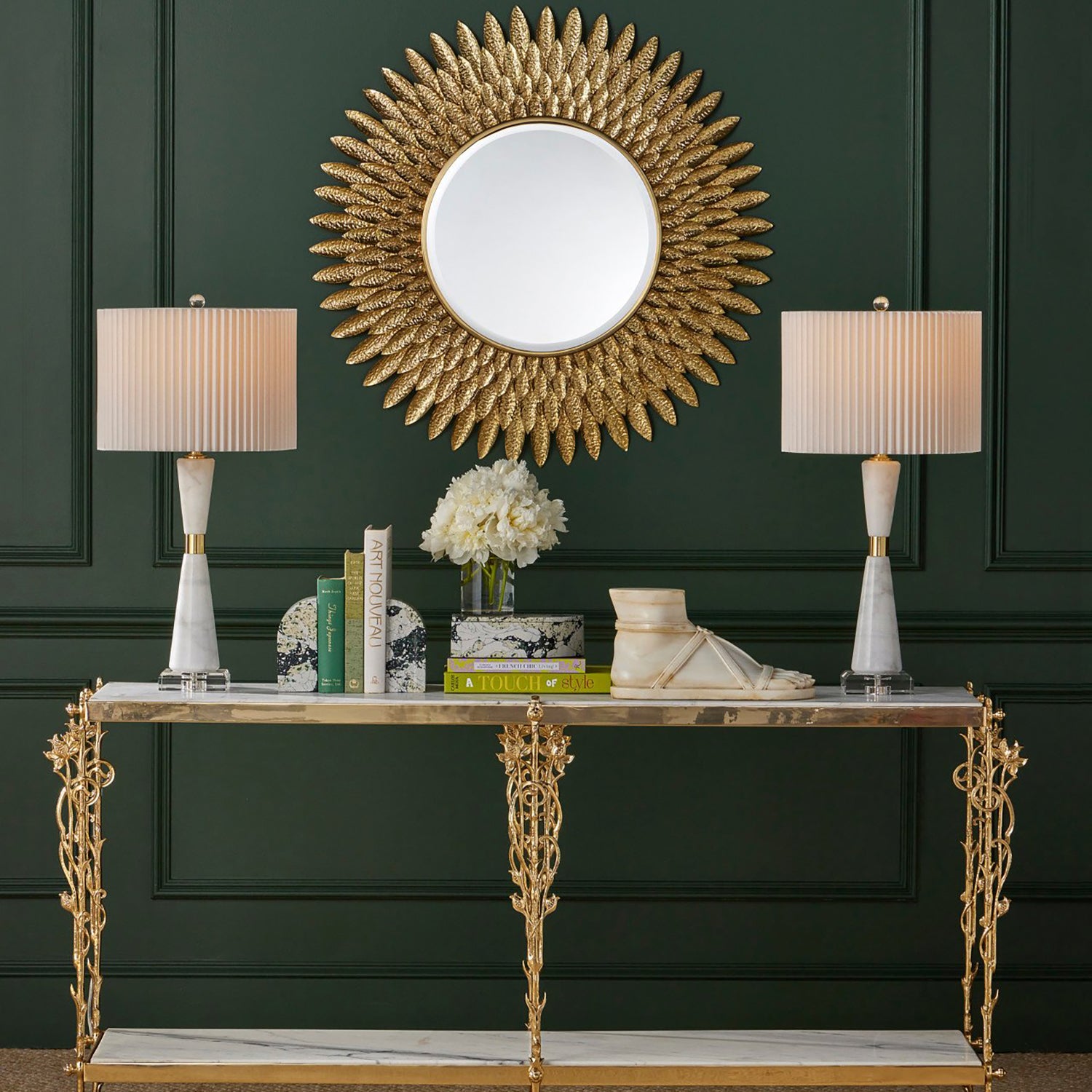 Currey & Co Plume Round Wall Mirror