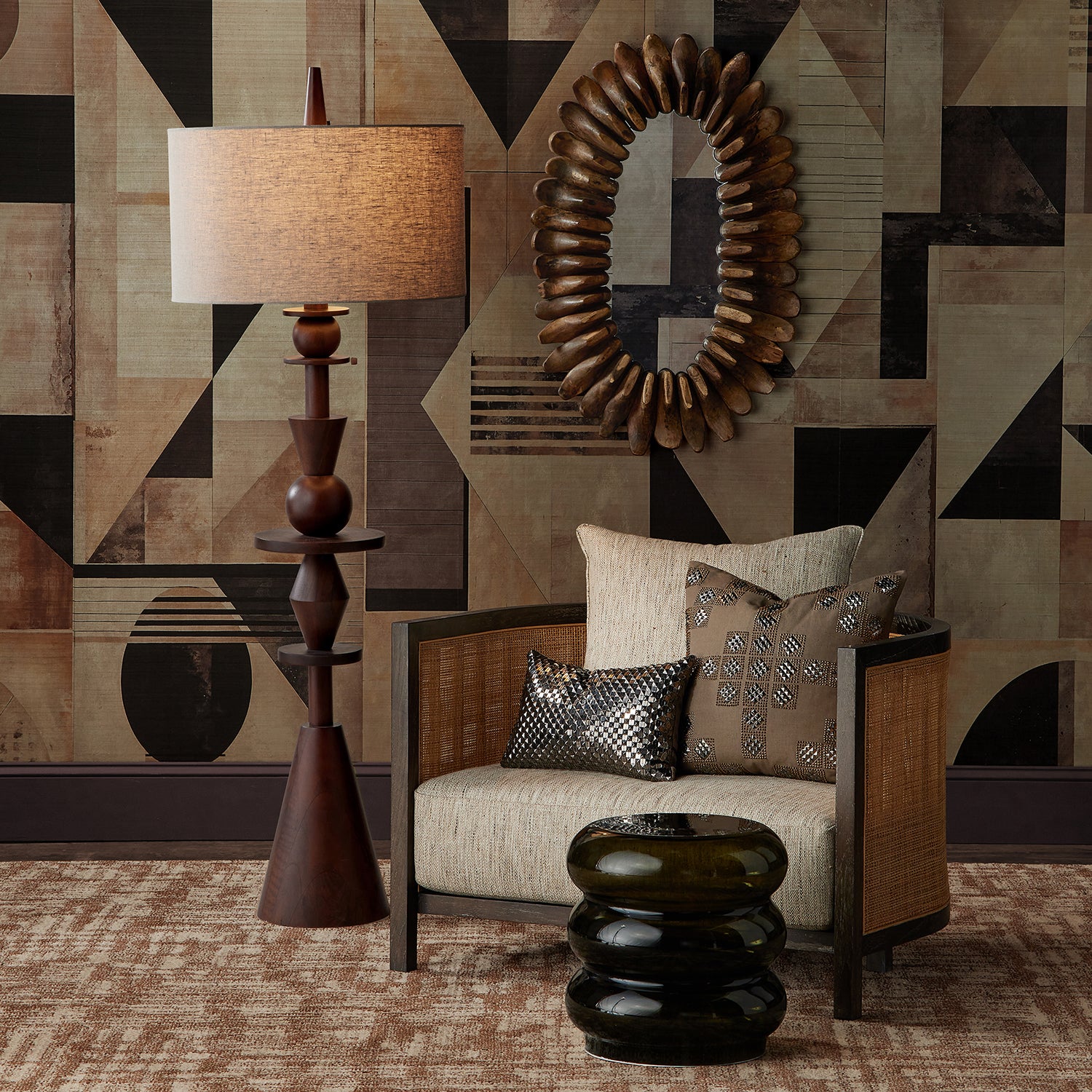Currey & Co Cobbler Brown Mirror