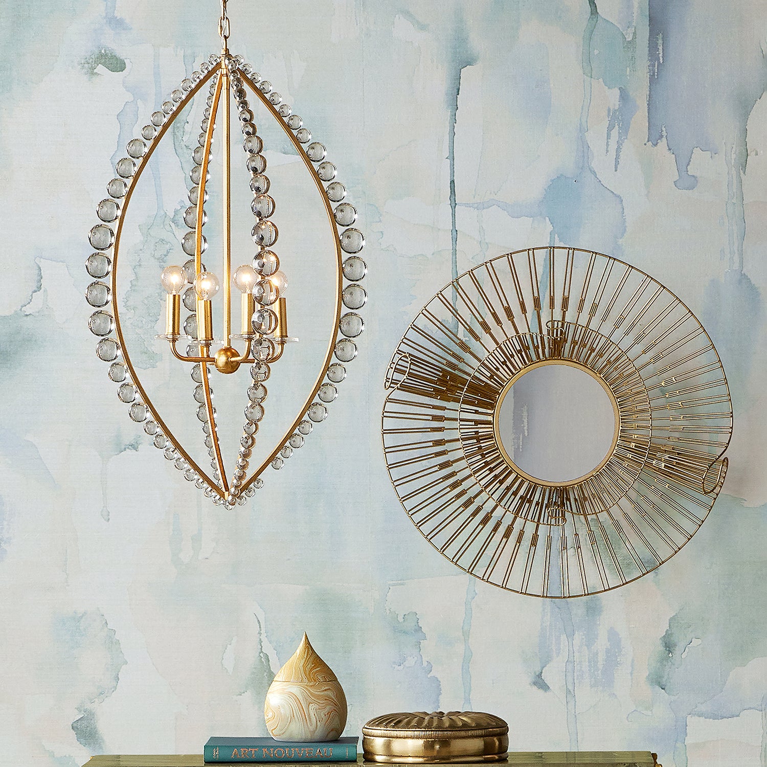 Currey & Co Ruche Round Mirror