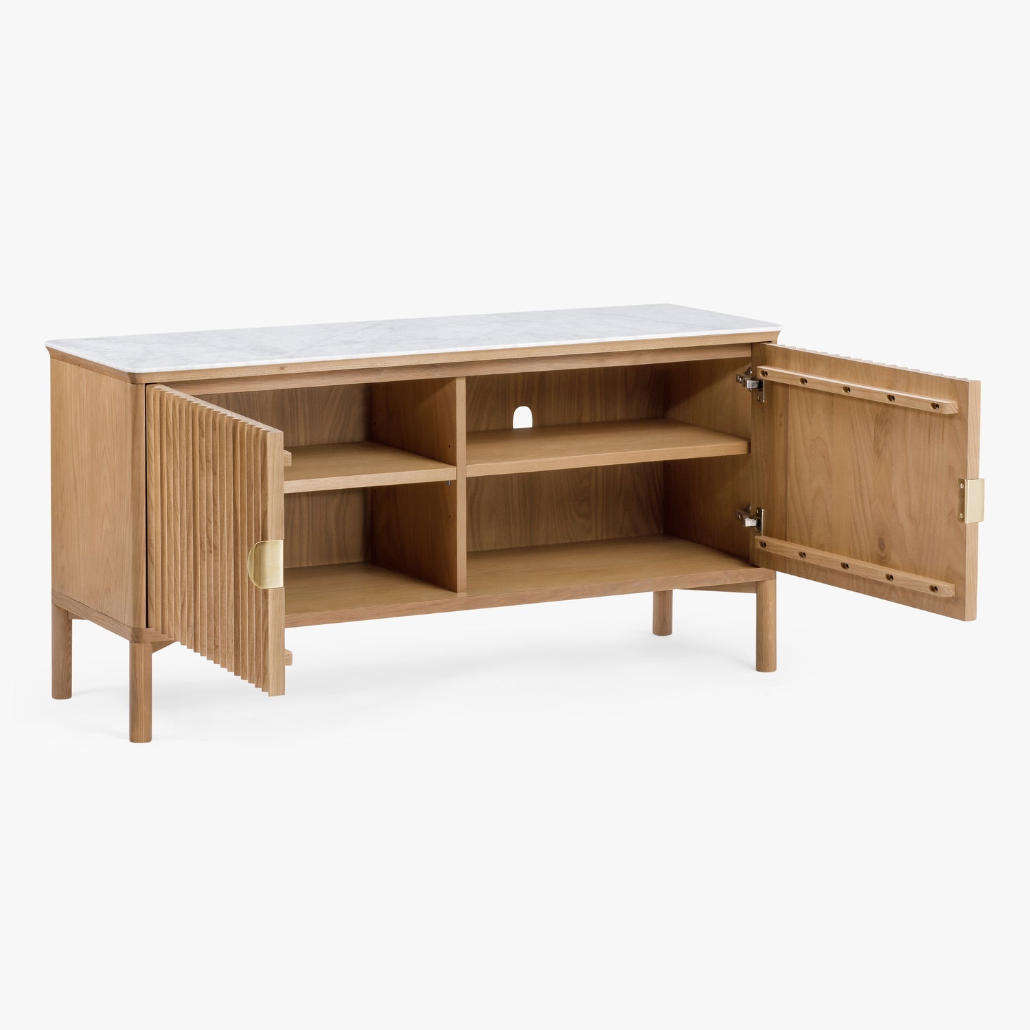 Co. House Designs Olive Reeded Natural Oak Sideboard