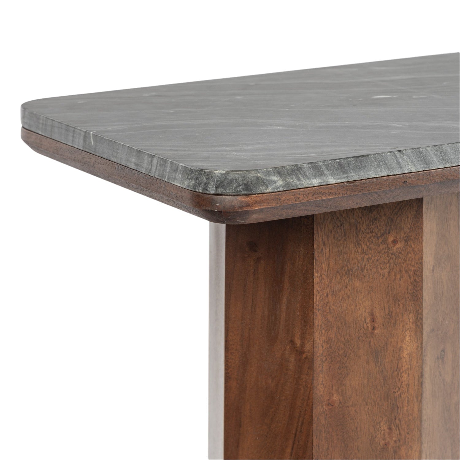 Co. House Designs Hex Leg Marble Dark Walnut Console Table