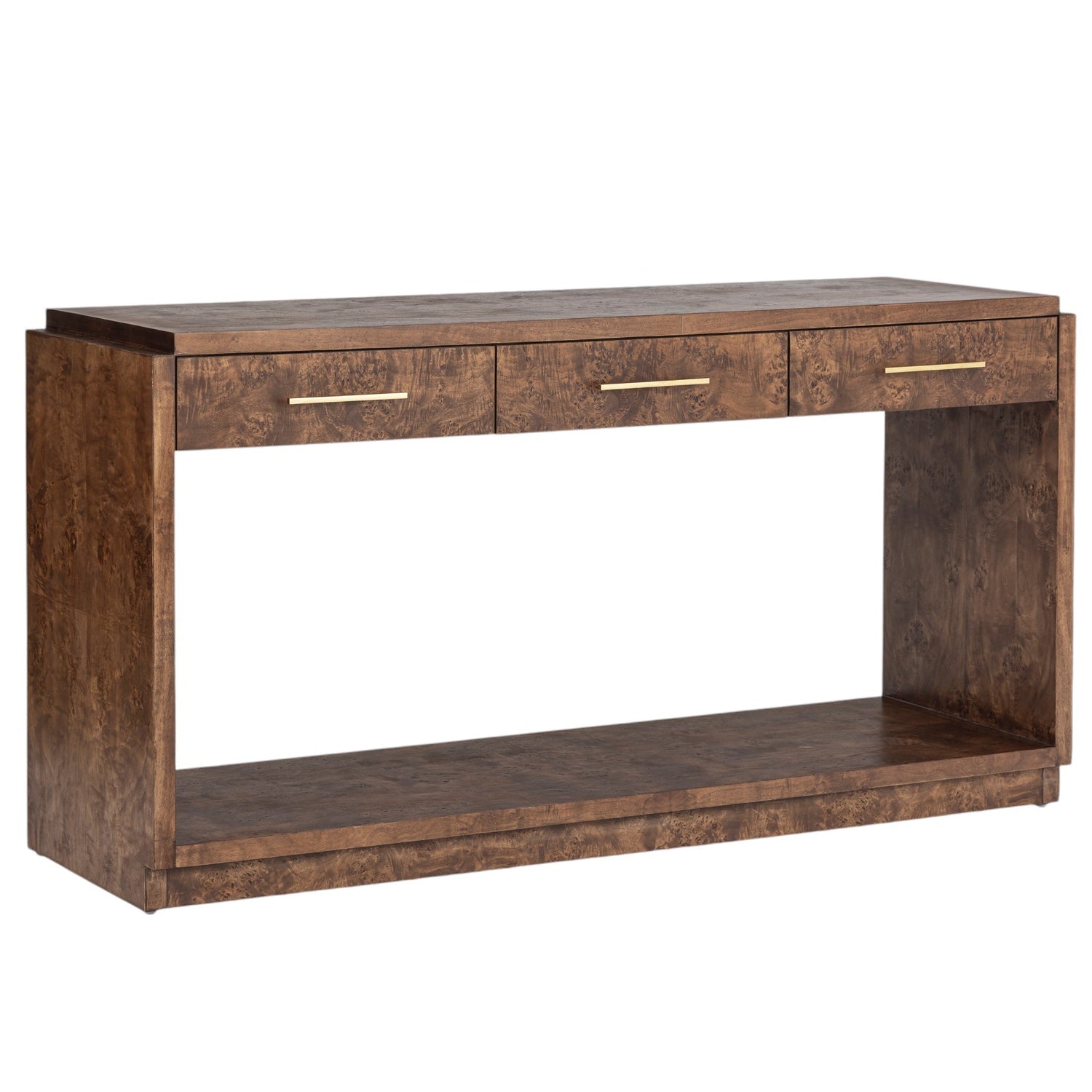 Co. House Designs Wesley Burl Dark Console Table product view