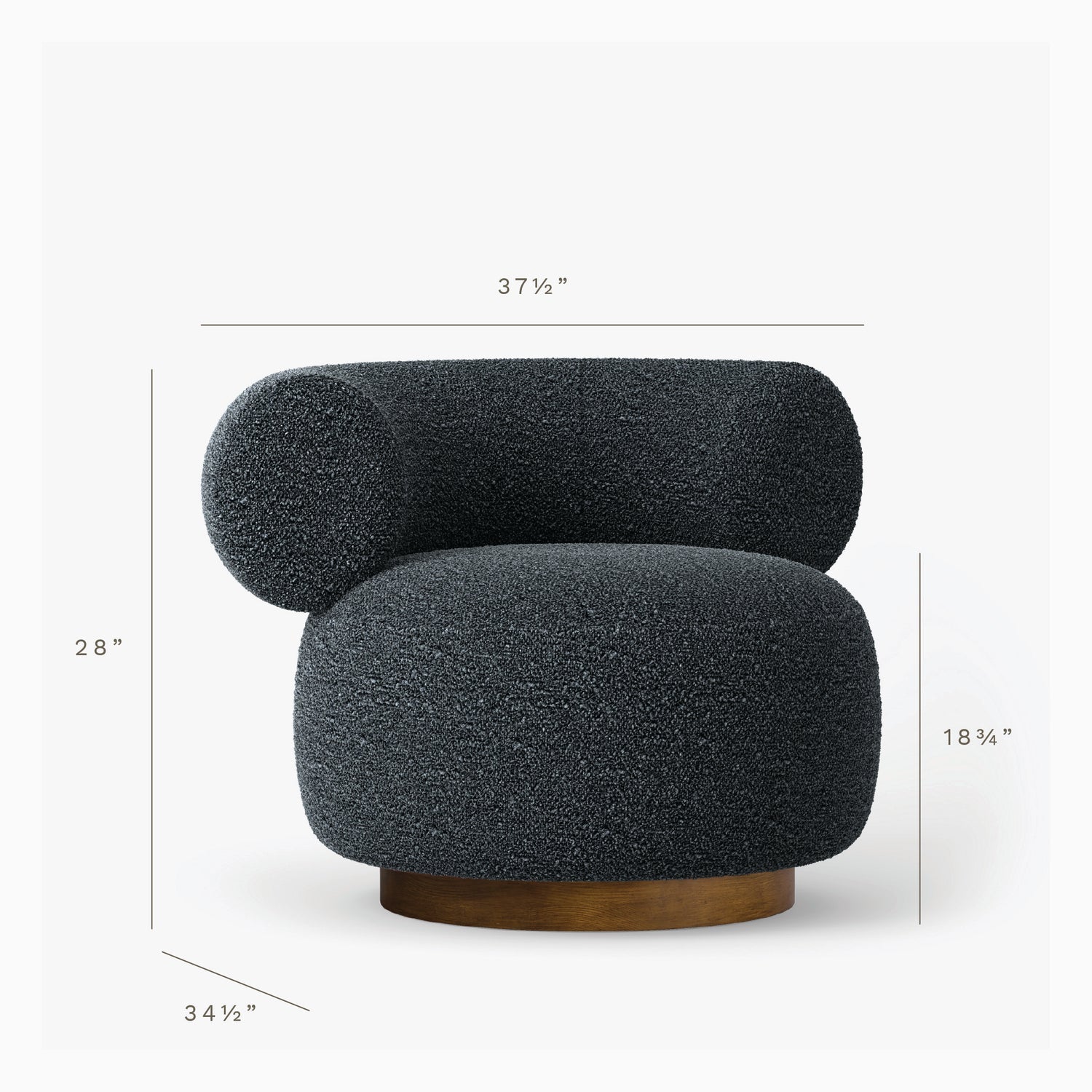 Co. House Designs Aubrey Black Olive Swivel Chair