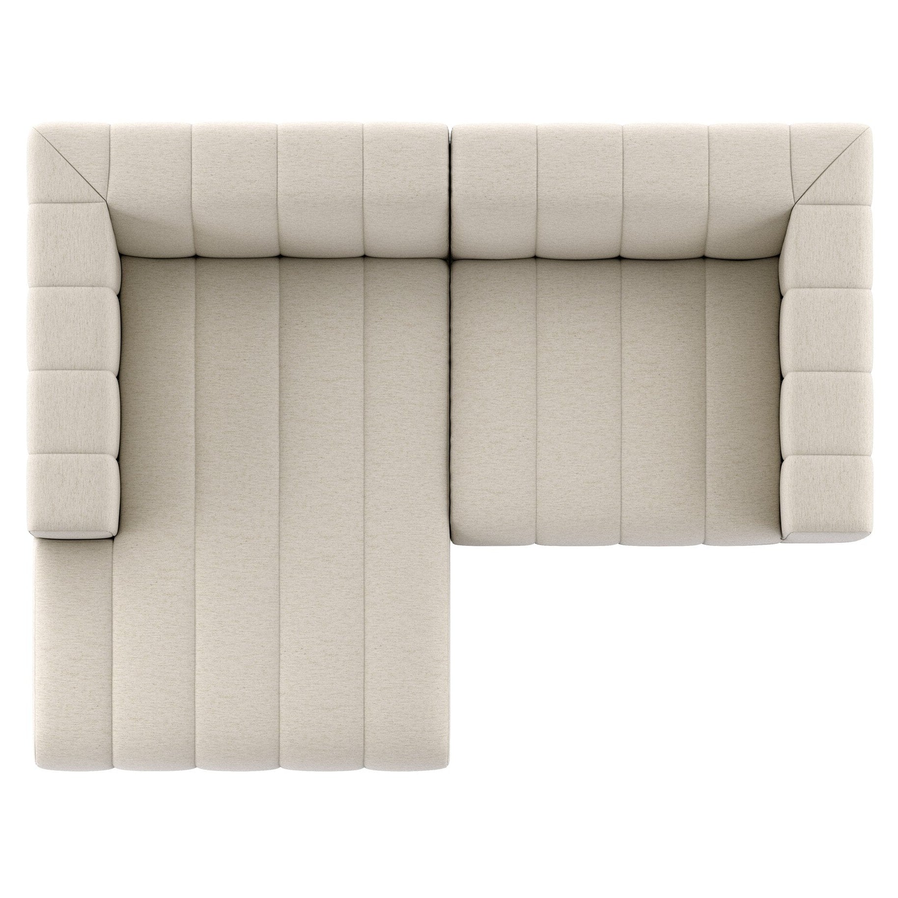 Four Hands Langham Channeled Crypton Nomad Snow 2 Piece Sectional Sofa top view