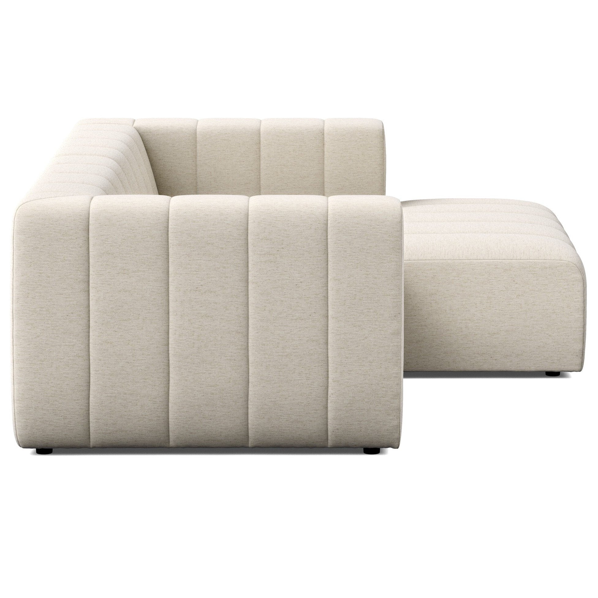 Four Hands Langham Channeled Crypton Nomad Snow 2 Piece Sectional Sofa side view