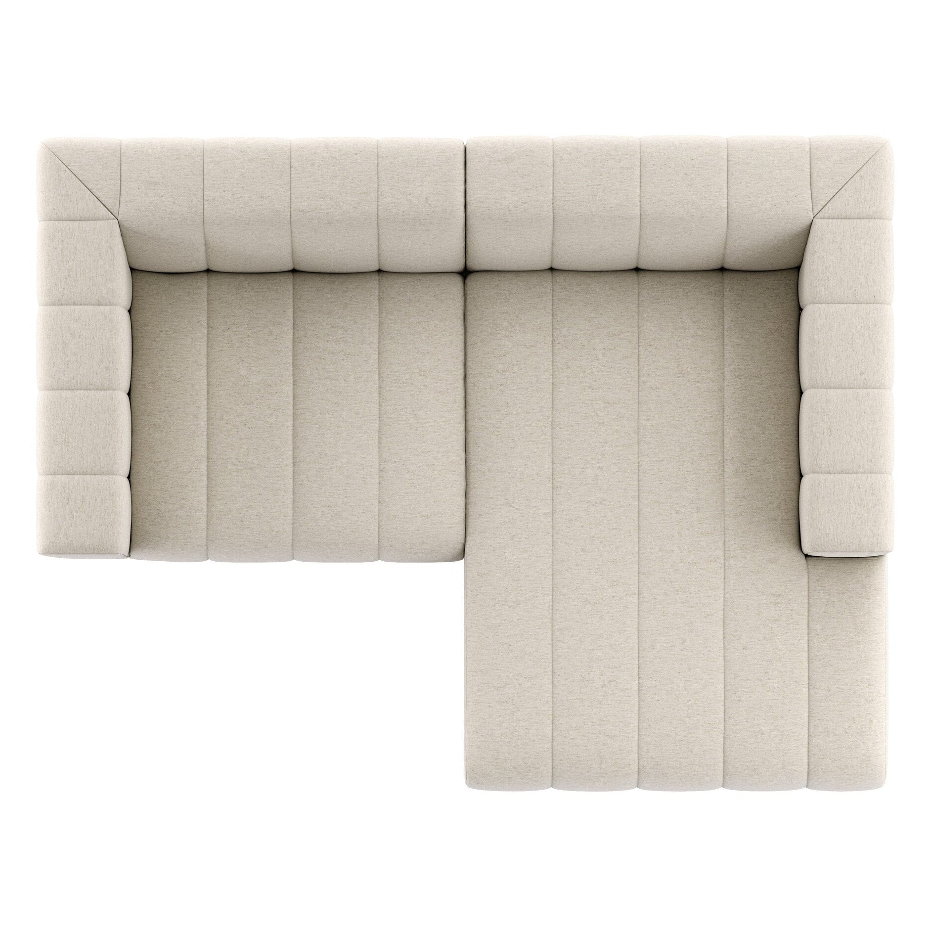 Four Hands Langham Channeled Crypton Nomad Snow 2 Piece Sectional Sofa top view