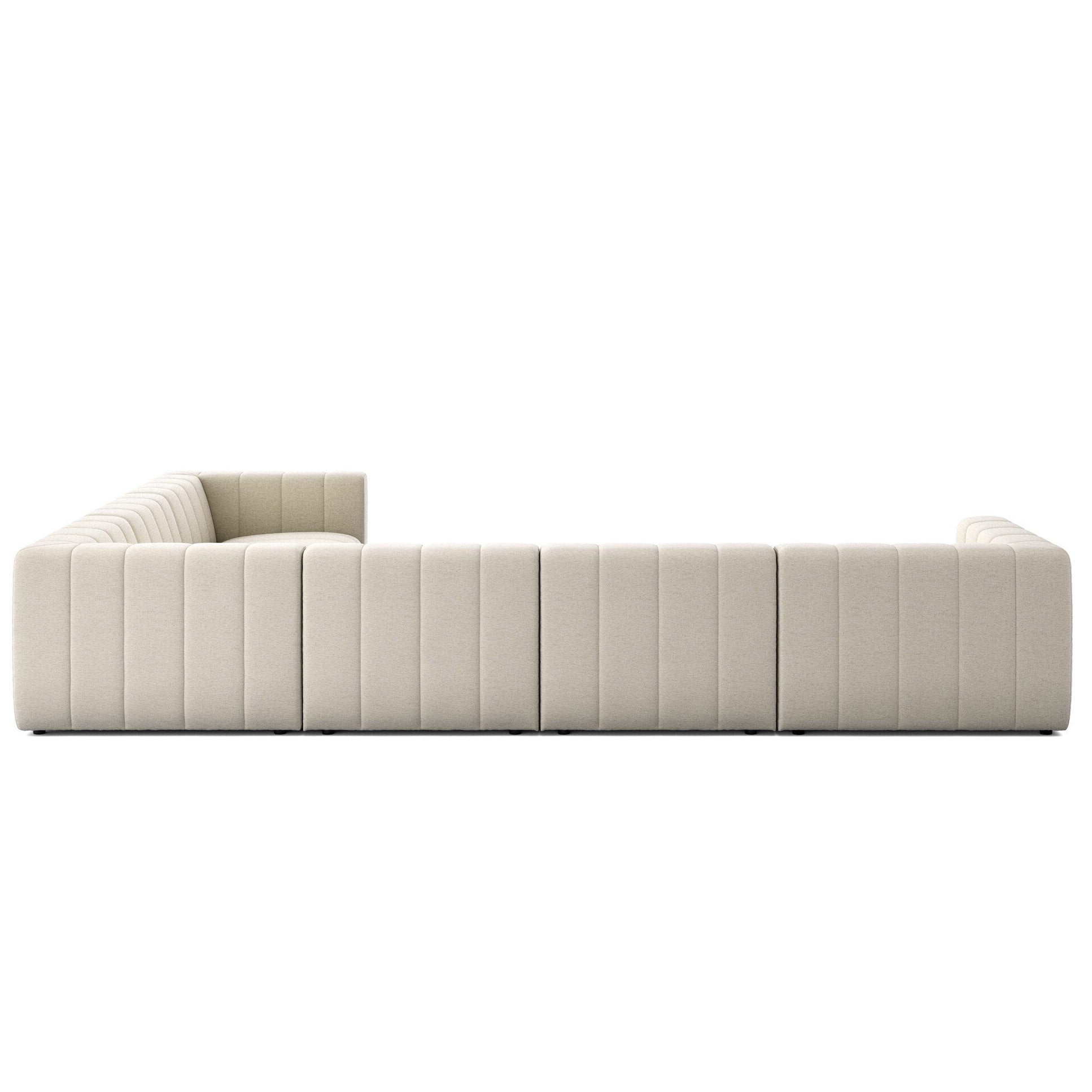 Four Hands Langham Channeled Crypton Nomad Snow 6 Piece Sectional Sofa back view