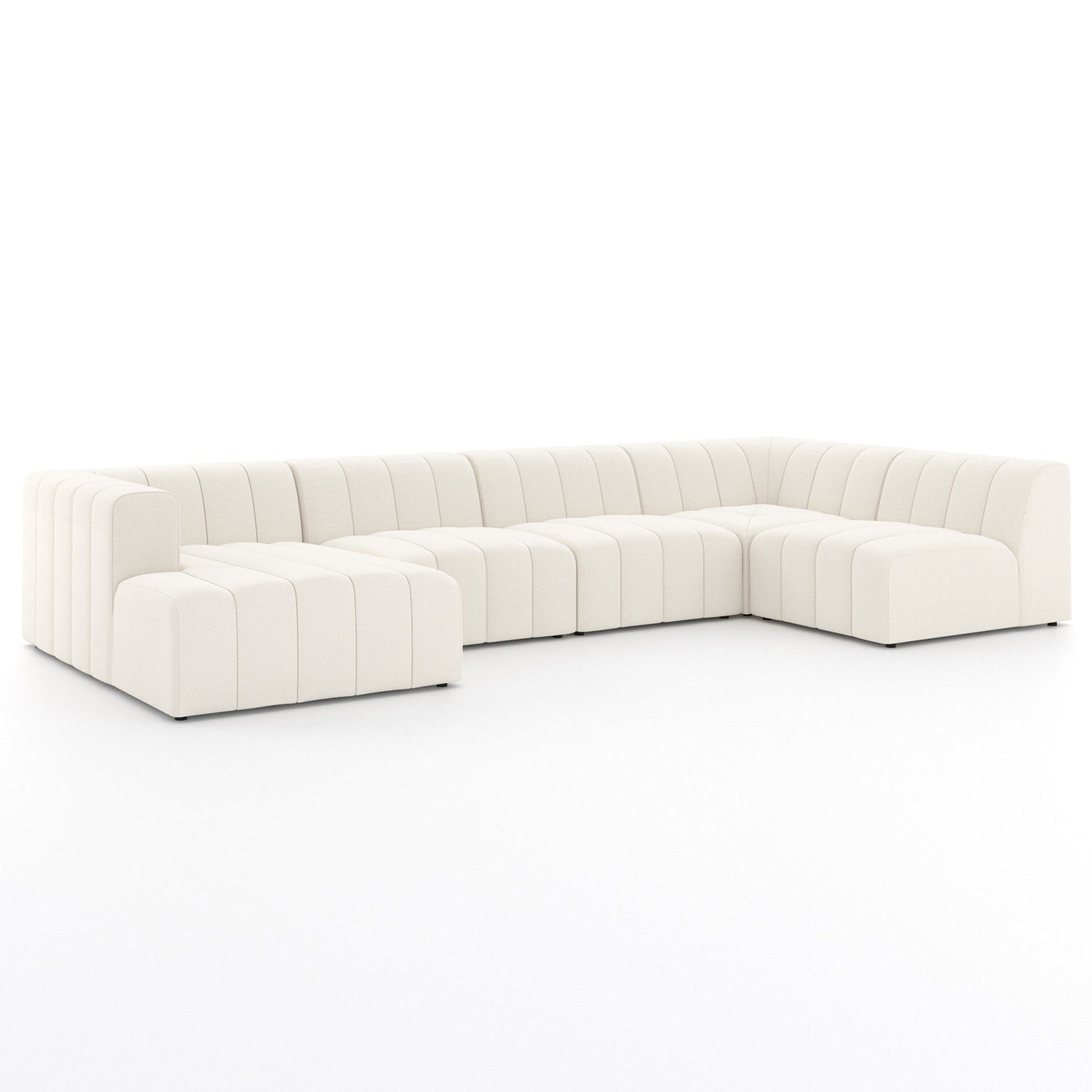 Four Hands Langham Channeled 5-Piece Left Chaise Sectional Sofa