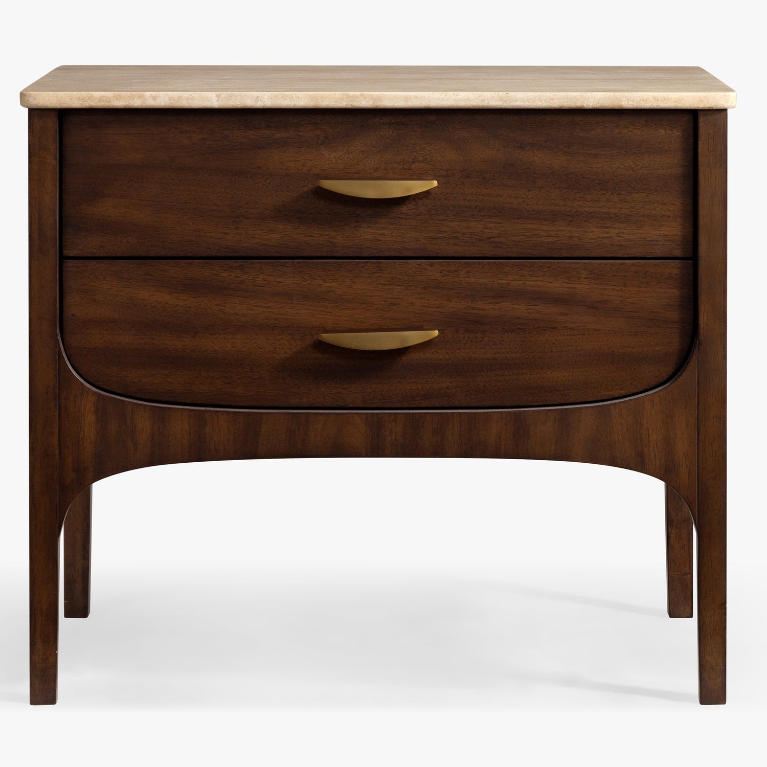 Co. House Designs Fontaine 2-Drawer Walnut Nightstand