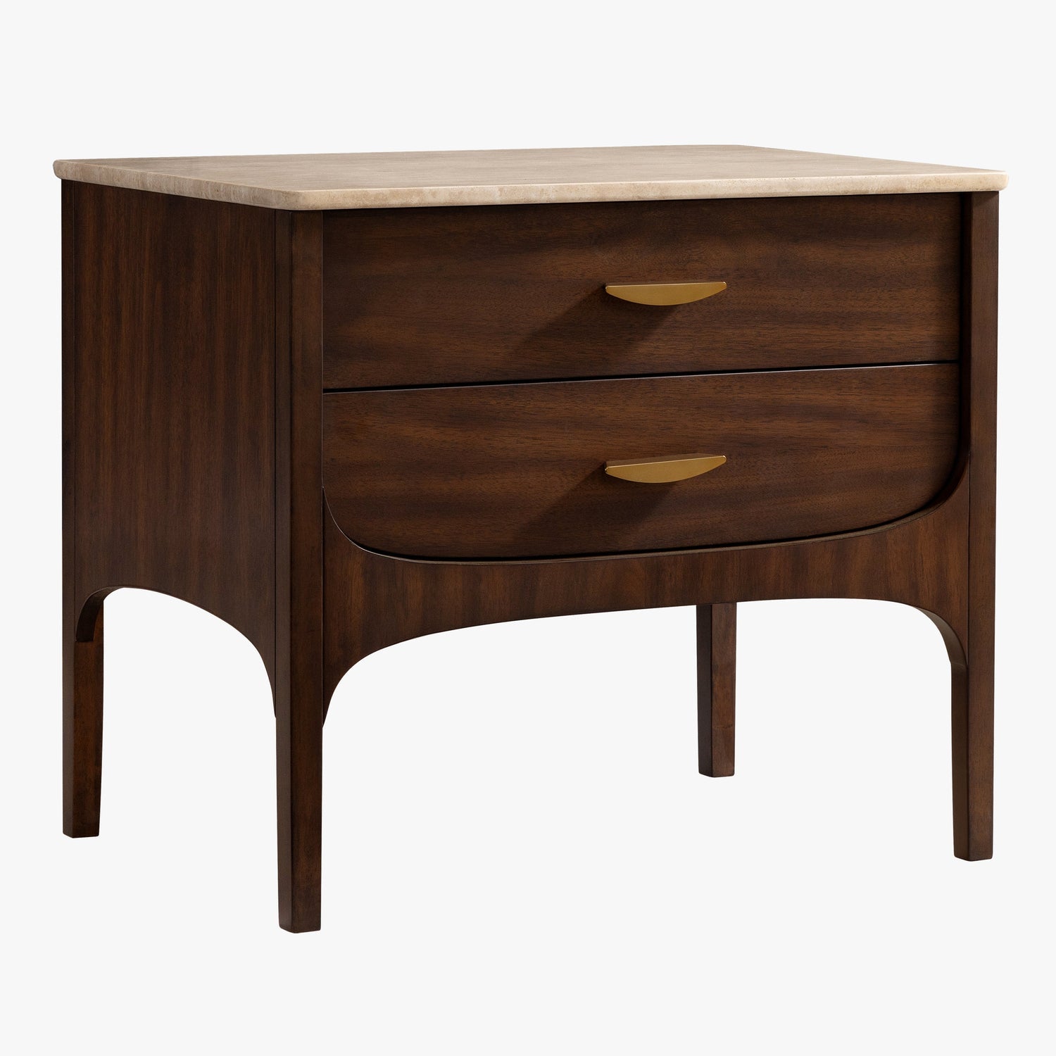 Co. House Designs Fontaine 2-Drawer Walnut Nightstand