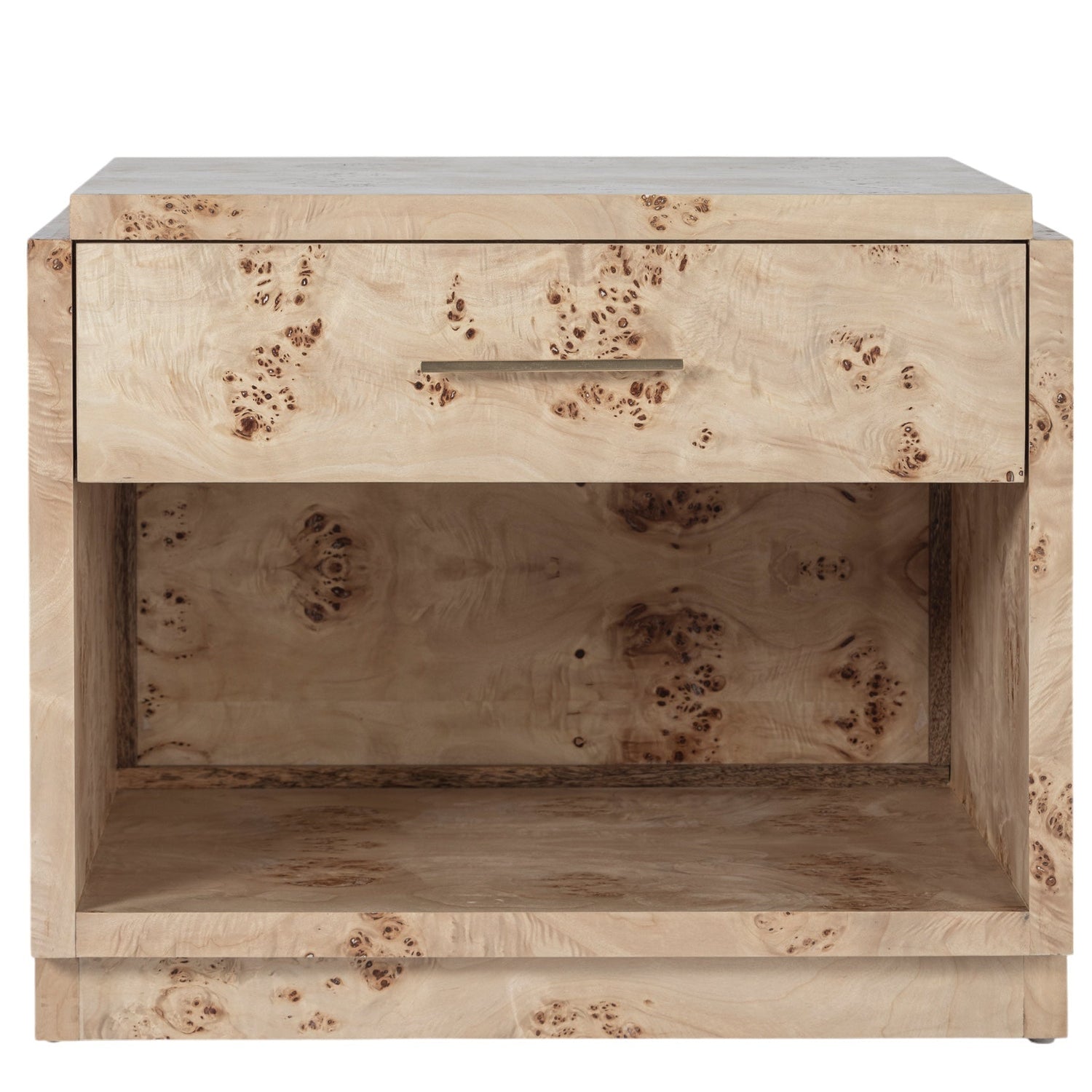 Front view of the Co. House Designs Wesley Burl Light Nightstand Set of 2