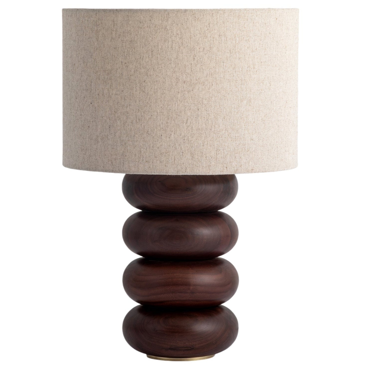 Co. House Designs Sandia Oak Wood Walnut Large Table Lamp