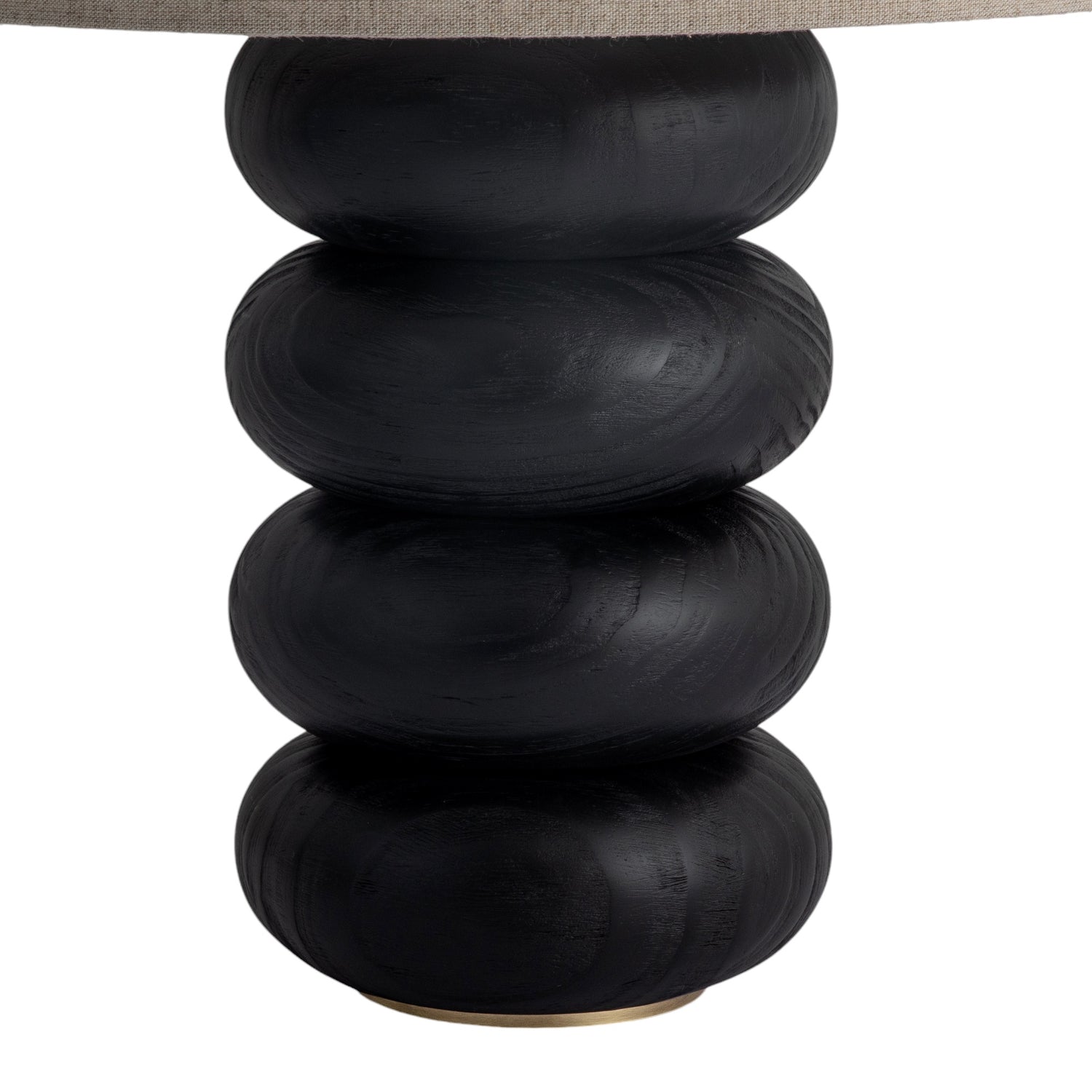 Co. House Designs Sandia Oak Wood Black Large Table Lamp